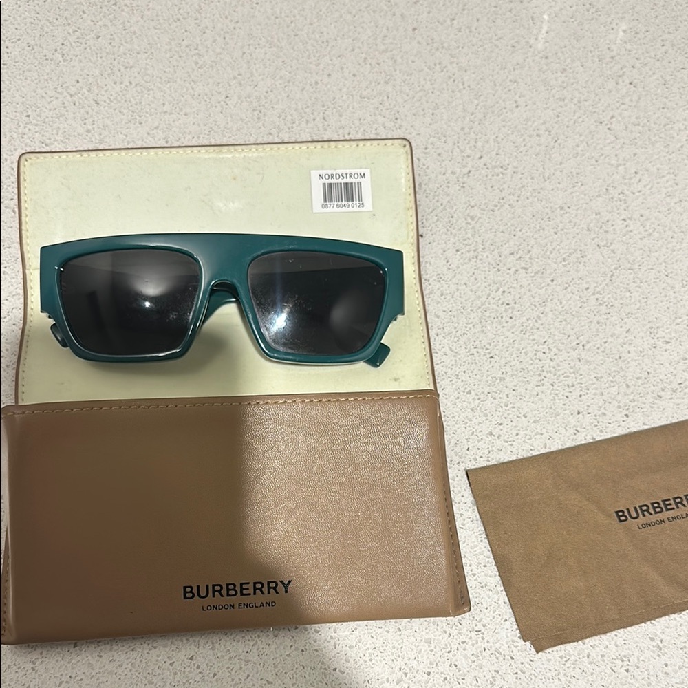 Burberry Green Sunglasses with Dark Lenses